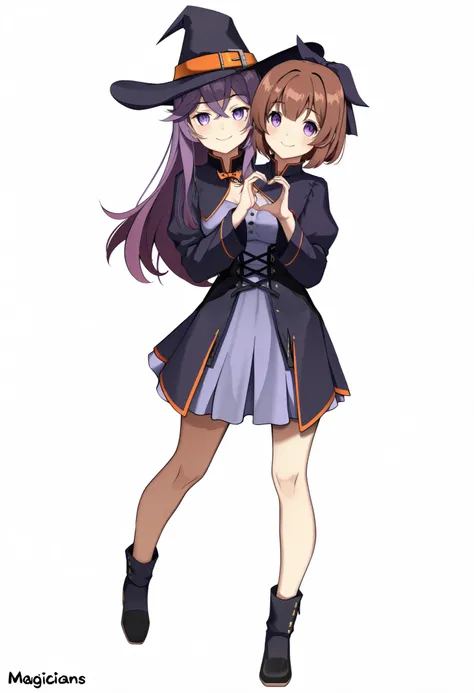 anime girl with pumpkins in her hands posing for a picture , two beautiful anime girls , 🍂 cute , anime girls , halloween art style , (anime girl) , in a halloween style , (masterpiece) , (ultra-detailed) , (high quality) , (high resolution) , (best qualit...