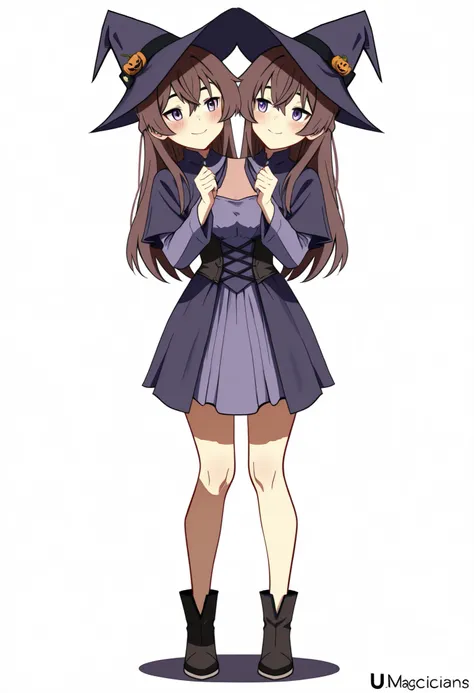 anime girl with pumpkins in her hands posing for a picture , two beautiful anime girls , 🍂 cute , anime girls , halloween art style , (anime girl) , in a halloween style , (masterpiece) , (ultra-detailed) , (high quality) , (high resolution) , (best qualit...