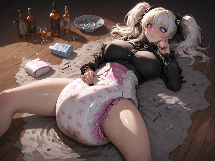 Alta calidad, 8K Ultra HD, hand inside her vagina, Masterpiece, best quality, amazing quality, very aesthetic, high resolution, ultra detailed, very detailed eyes, absurd, newest, 2 women, (woman: 0.5), cute, two pigtails, blonde hair, beautiful eyes, big ...