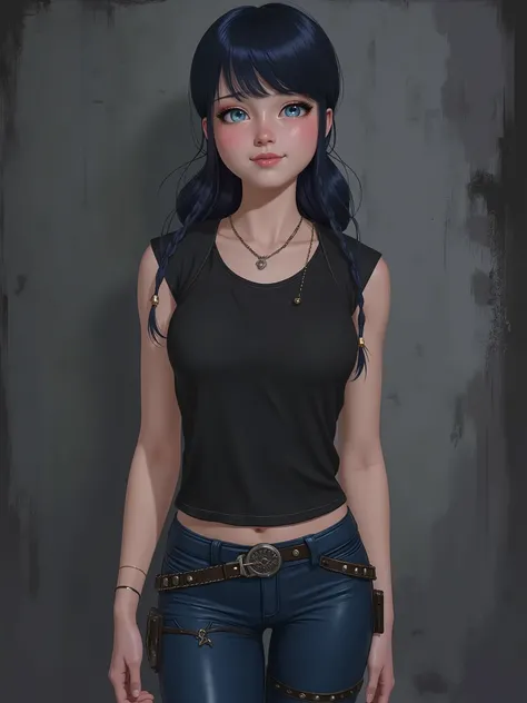marinette Dopanchan, A very beautiful and cute 22 year old woman with a slight smile. (((Shy smile))), sharp focus on the face, (((Western eyes:1.5))), (((Extremely detailed ice-blue eyes, beautiful eyes, beautifully detailed eyes))), (((delicately detaile...