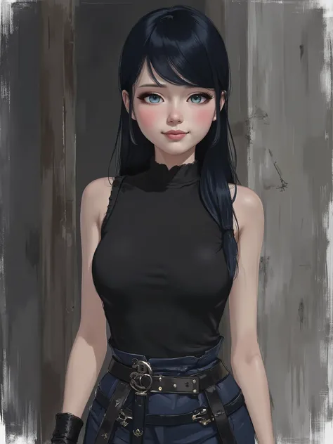 sketch painting, marinette Dopanchan, A very beautiful and cute 22 year old woman with a slight smile. (((Shy smile))), sharp focus on the face, (((Western eyes:1.5))), (((Extremely detailed ice-blue eyes, beautiful eyes, beautifully detailed eyes))), (((d...