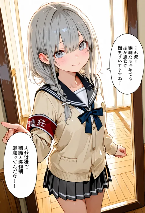 Girl undergoing high-pressure training，((Nio-Ryu)),(((Disciplinary Committee Chairman's Armband)))，cowboy shot，Approximately 150 cm,charismatic presence,Young face，high school， 周囲を高身長男子high school生が取り囲む,Pointing and Instructions,4K High Resolution,High Dyn...