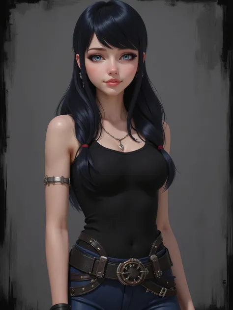 marinette Dopanchan, aidmaillustrious, A very beautiful and cute 22 year old woman with a slight smile. (((Shy smile))), sharp focus on the face, (((Western eyes:1.5))), (((Extremely detailed ice-blue eyes, beautiful eyes, beautifully detailed eyes))), (((...