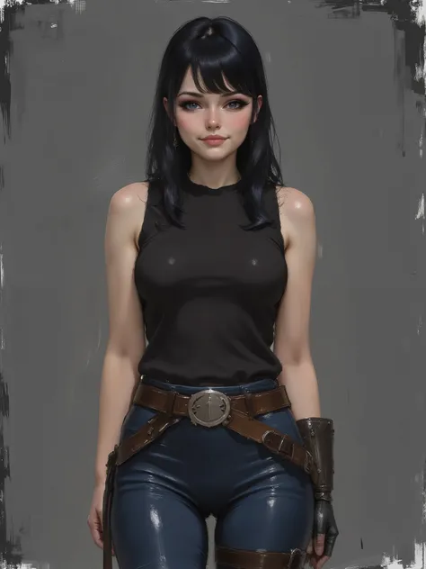 sketch painting, marinette Dopanchan, aidmaillustrious, A very beautiful and cute 22 year old woman with a slight smile. (((Shy smile))), sharp focus on the face, (((Western eyes:1.5))), (((Extremely detailed ice-blue eyes, beautiful eyes, beautifully deta...