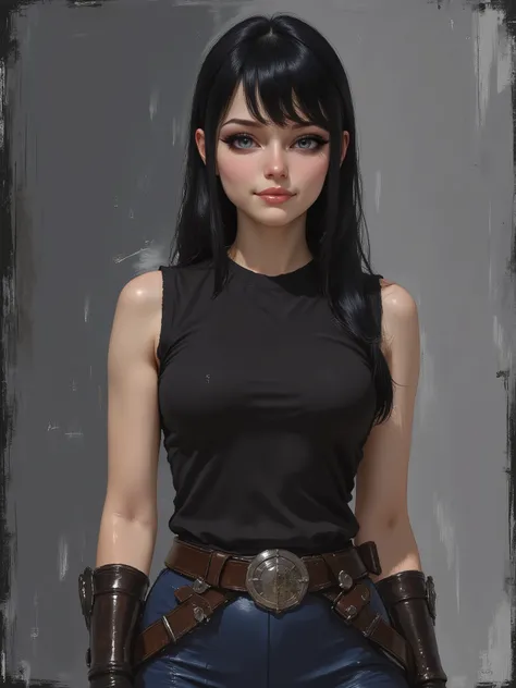 sketch painting, marinette Dopanchan, aidmaillustrious, A very beautiful and cute 22 year old woman with a slight smile. (((Shy smile))), sharp focus on the face, (((Western eyes:1.5))), (((Extremely detailed ice-blue eyes, beautiful eyes, beautifully deta...