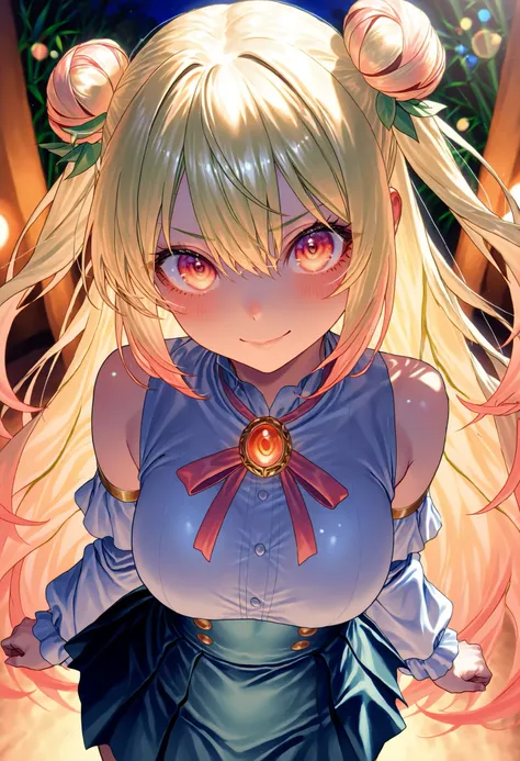 A girl who goes on an adventure in search of sparkling ores in a huge underground cave、cowboy shot、slender body、serious expression、Attitudes Like Leading Explorers，((There are countless ferns growing))、Bamboo is not growing、Bright Ore Shining in the Dark、A...