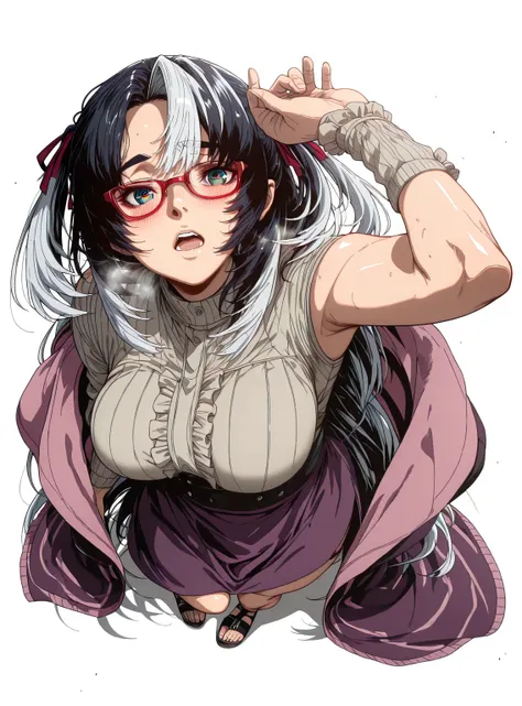 L_Cation2, Babu-style, Hgk, (yoshio_(55level)-style:1.4), (gogalking-style:1.3), (gin_moku-style:1.2), (imizu_(nitro_unknown)-style:1.3), (chicke_iii-style:1.8), (anime coloring, anime screencap), shiny skin, (voluptuous body:1.4), (mature female:1.4), (ce...