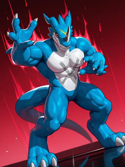 xv33m0n, digimon (creature), furry male,((5 fingers:1.5)),,highres, hi res, best quality, masterpiece, intricate details, absurdres, 4k,, semi realistic, cartoon,
1boy, mature male, furry,full shot, energy around, aura,featureless body, looking at viewer, ...