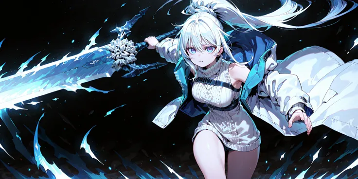 Alone, 1 girl, solitary female character, a young teenager about 1.5 meters tall. She stands alone against a deep black background, making her stand out vividly. Her physique and height are exactly like Terakomari Gandesblood from The Vexations of a Shut-I...