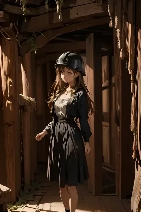 A three-member underground expedition, an underground cave system with glowing crystals, exploration of deep underground caverns, spelunker navigating a narrow tunnel, natural rock formations, stalactites and stalagmites, spectacular lighting, mysterious a...