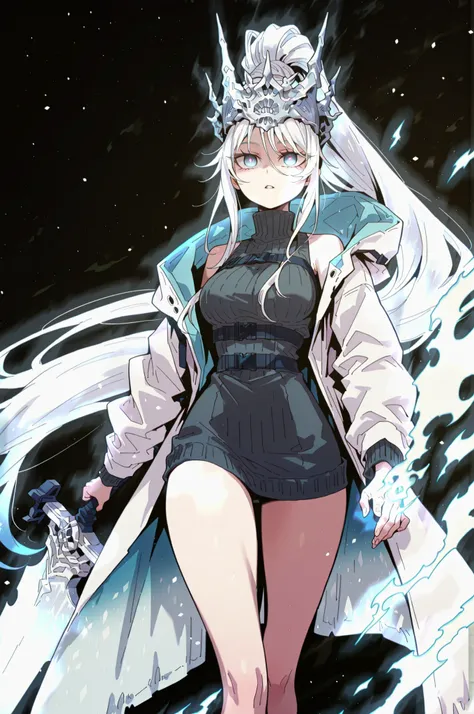 Alone, 1 girl, solitary female character, a young teenager about 1.5 meters tall. She stands alone against a deep black background, making her stand out vividly. Her physique and height are exactly like Terakomari Gandesblood from The Vexations of a Shut-I...