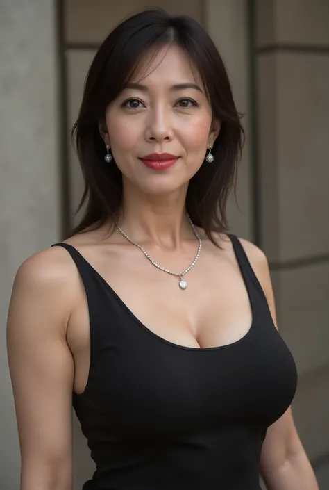 Closeup Portrait, This is a physically-based rendering of a 48-year-old, sexy Japanese woman, (high definition, masterpiece, Highest Quality, high definition, Clear Focus), (ultimate beauty, realistic, 超realisticな,  realistic), depth of field, for viewers,...