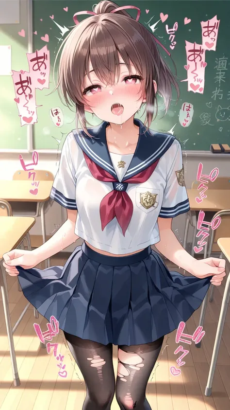 standing picture in meadow、classrooms、sound effects、Blush、torn stockings、uniform、ponytail、hearts、Sweating、saliva、aphrodisiac、orgasms、Pleasure