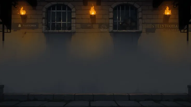 Masterpiece quality (highest quality, best quality), Straight side view, side view, side view, side view, side view, front perspective, 2D view of an metropolis urban battle arena. In the background is a brick wall of an alley of a large house, pipes, graf...