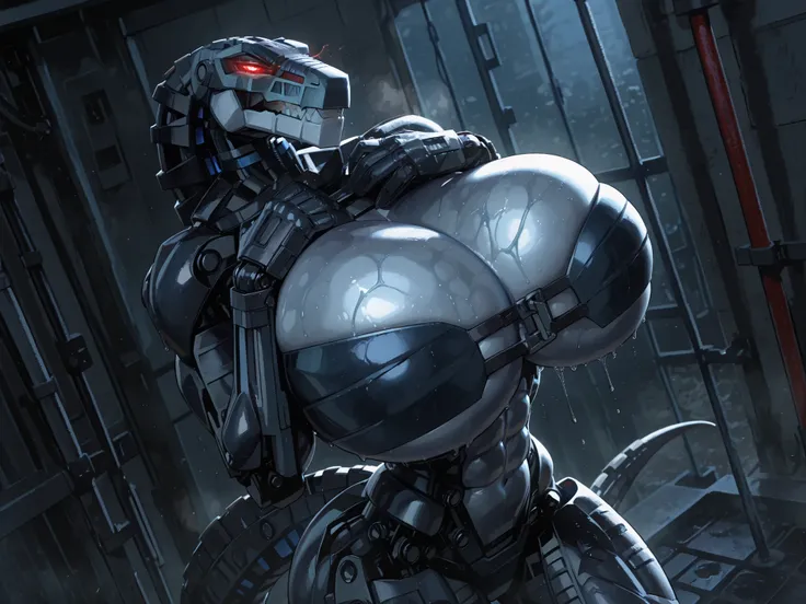 748cmstyle,l3g0, masterpiece, best quality, amazing quality, very aesthetic, high resolution, highly detailed, high quality, krekkov style, score_9, score_8_up, score_7_up , solo, muscular, roodaka, bionicle, anthro, dinosaur, lidded eyes, annoyed, glowing...