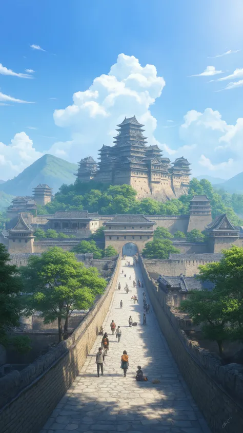  in high-definition images、Battle of Hakoya-seki、ロス・トランの写真です♪絵のように美しい背景、Hakoya-seki city walls and pavilions、digital painting、cyberpunk、High definition background is an ancient castle、China's Dream City、非常に詳細なdigital painting、Highly detailed view in front ...