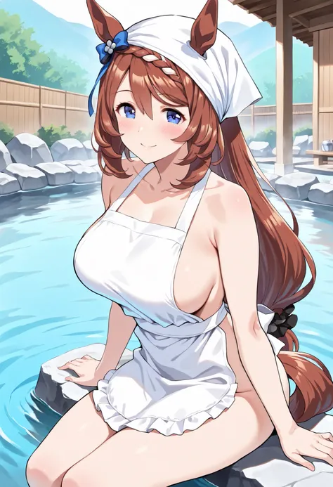 (masterpiece, best quality, perfect face:1.4), wide angle, super creek \(umamusume\), horse ears, ear ornament, horse tail, tail on the lower back, proportional body, proportional, beautiful hair, beautiful face, beautiful detailed eyes, beautiful clavicle...