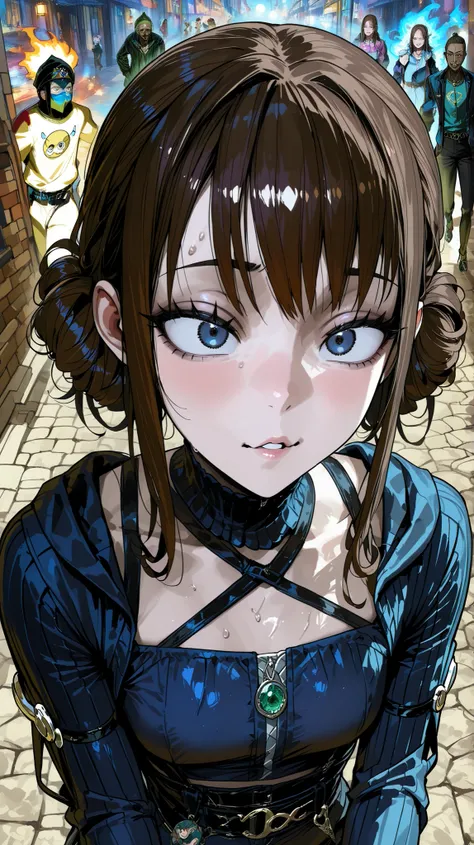 Mab, boy, Deitado, 1 garoto, solo, pequeno, (((muito magro))), (((anorexo))), femboy, raita style, mamilos para cima, pele cinza, short curly brown hair, cabelo crespo, olhos amarelos, presumptuous expression, olheiras, Tiredness on the detailed face, ombr...