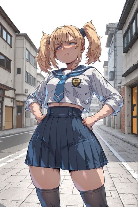 score_9, score_8_up, score_7_up, score_6_up, score_5_up, score_4_up, 
BREAK
(masterpiece: 1.0), best quality, perfect anatomy, perfect composition, perfection,
BREAK
cinematic lighting, stopu42
BREAK
1 girl, female, blonde hair, pigtails, white shirt, scho...