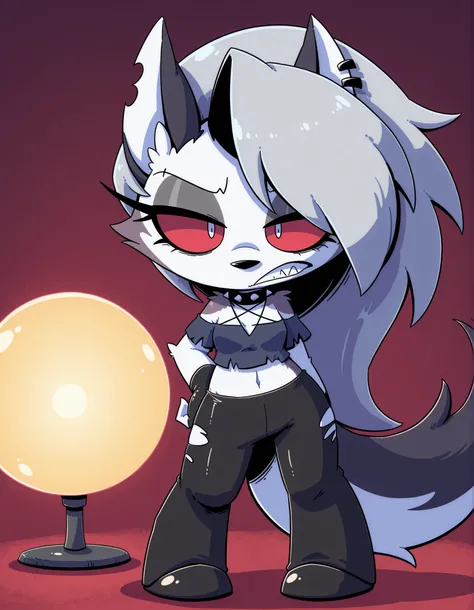 nettsuu_style, loona \(helluva boss\),  clothed,, masterpiece, best quality, amazing quality