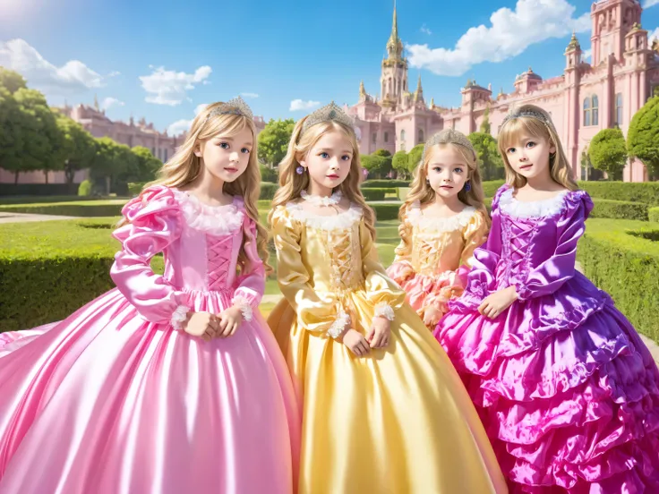 ,Highest Quality, masterpiece, highest resolution, Artwork, super それにget used to it, many get used to it, get used to it, それにget used to it, 3k photos,,((10 years old,Little Girls:1.1)),,((Get used to the ultra-fine young face,long blonde hair)),The three ...