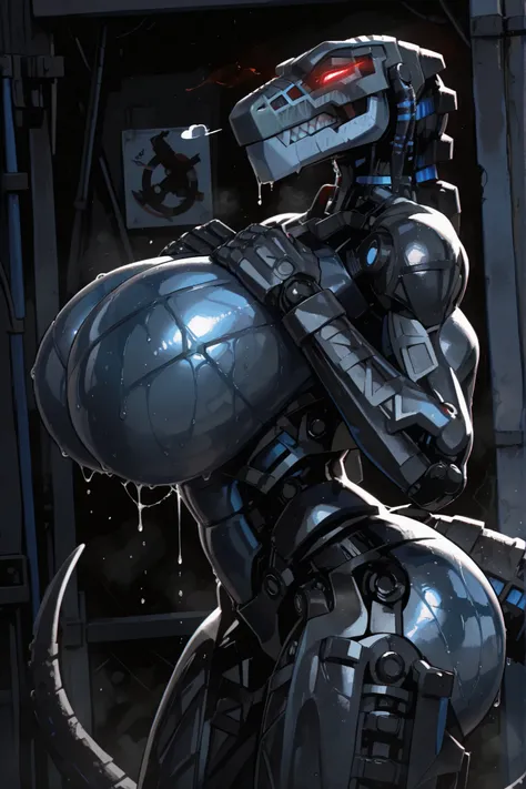 748cmstyle,l3g0, masterpiece, best quality, amazing quality, very aesthetic, high resolution, highly detailed, high quality, krekkov style, score_9, score_8_up, score_7_up , solo, muscular, roodaka, bionicle, anthro, dinosaur, lidded eyes, annoyed, glowing...