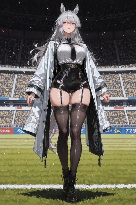 lawn、Racecourse、緑のlawnの上、新緑のlawn、Yee Xuan、collapse Starrail、Racecourse、Uma Musume、horse ear、Jirio Mahonoko、 A sophisticated eye 、Full Body、GBF_style、748cm style、32K、Semi Realistic、  super detailed description on the front 、art work、Original Work、 Detailed ...