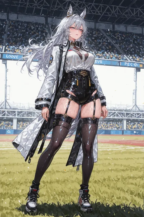 lawnの上、racecourse、緑のlawn、新緑のlawn、、Yee Xuan、collapse Starrail、Racecourse、Uma Musume、horse ear、Jirio Mahonoko、 A sophisticated eye 、Full Body、GBF_style、748cm style、32K、Semi Realistic、 super detailed description on the front 、art work、Original Work、 Detailed...