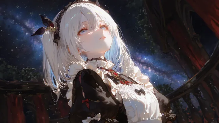 masterpiece, best quality, ultra detailed, high resolution, sharp focus, crisp, well-lit,

1girl, curvaceous figure, correct , well-proportioned body, beautiful, cute girl, innocent face with subtle melancholy, clear face, visible face,

long silver hair w...