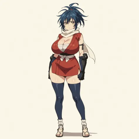 masterpiece, ultra-HD, impressionism, high detail, best quality, very aesthetic, 8K, best quality, beautiful, ultra-high resolution, 32K UHD, sharp focus, 1girl, solo, Manyuu Chifusa, long blue hair, ponytail, yellow eyes, eyelashes, pink lips, huge breast...