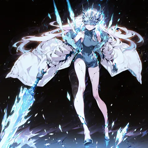 Alone, 1 girl, solitary female character, a young teenager about 1.5 meters tall. She stands alone against a deep black background, making her stand out vividly. Her physique and height are exactly like Terakomari Gandesblood from The Vexations of a Shut-I...