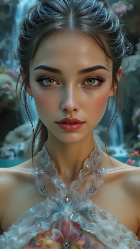 Ultra-realistic (photorealistic Realism) , "UHD, Hyper high resolution" - "(Hyper quality, intricately ultra-detailed digital art)" (Key Directive: - ("The priority is the anatomical accuracy and texture of the materials" - "Ultra-sharp human eyes with bi...