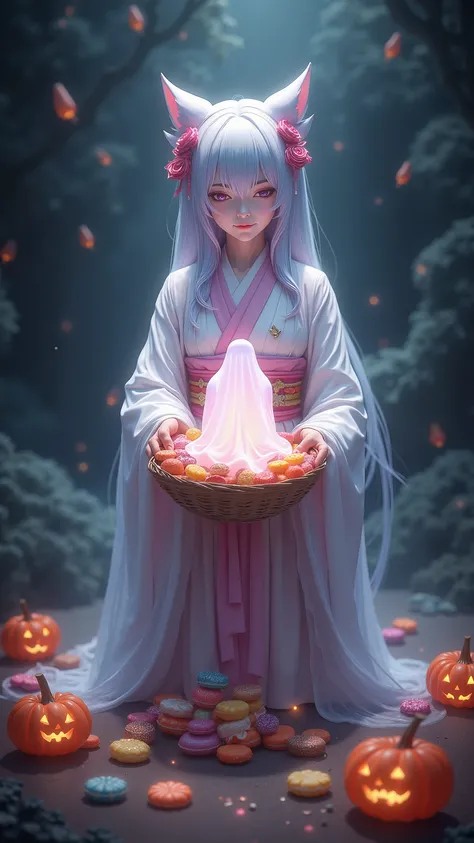 high-definition images、Halloween Ghost、Amanouzumenomikoto receives a translucent ghost and Halloween candy