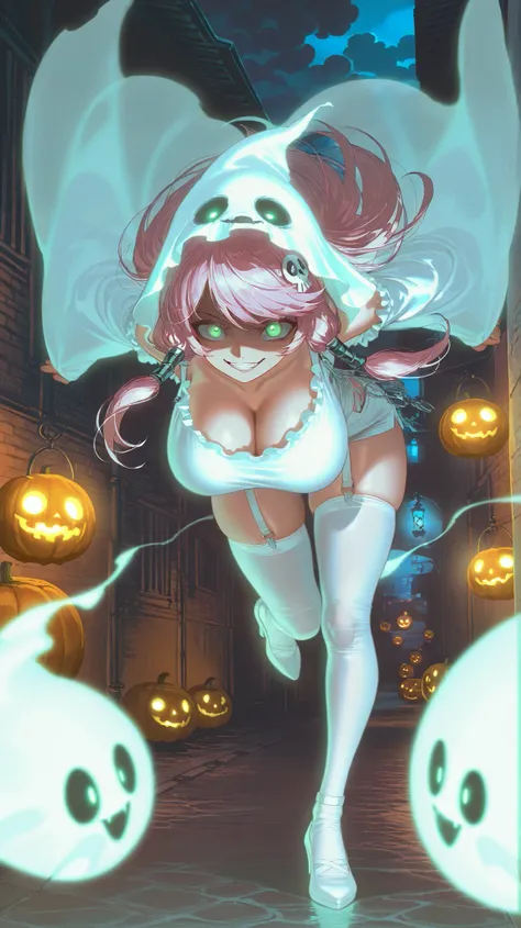 flare arlgrande jiora \(kaifuku jutsushi\) a 1woman, who appears to be in her mid-twenties, she has a confident and playful expression, with her mouth slightly open and her eyes looking directly into the viewer. the background is a dark cloudy sky and th...