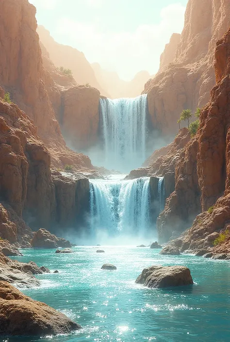 A waterfall in the desert