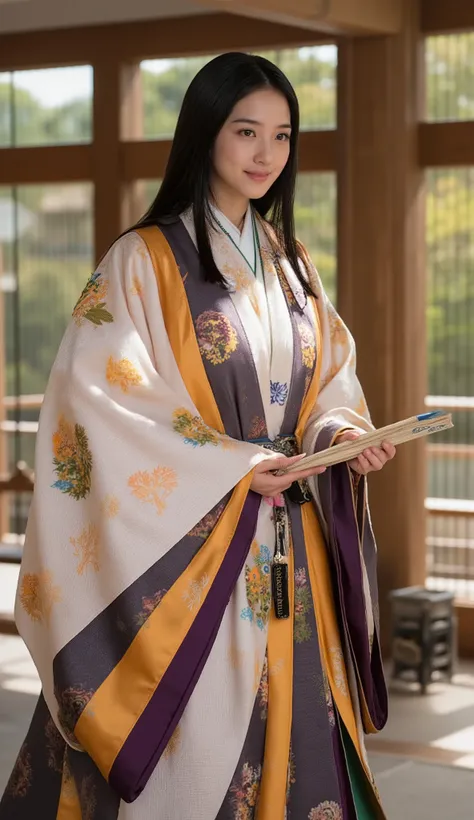 (((long black hair straight hairの美しい若い日本人女性)))。(((beautiful girl with big breasts )))。(((big breasts)))。the sun barely crosses the horizon, ,  but、That golden thread、waiting for the contents to be judged by light..  and the air is afraid to whisper even at...