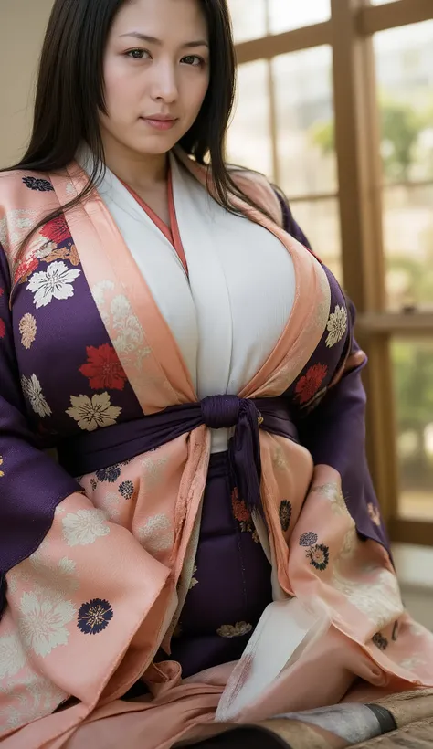 (((long black hair straight hairの美しい若い日本人女性)))。(((beautiful girl with big breasts )))。(((big breasts)))。the sun barely crosses the horizon, ,  but、That golden thread、waiting for the contents to be judged by light..  and the air is afraid to whisper even at...