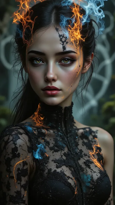 Ultra-realistic (photorealistic Realism) , "UHD, Hyper high resolution" - "(Hyper quality, intricately ultra-detailed digital art)" (Key Directive: - ("The priority is the anatomical accuracy and texture of the materials" - "Ultra-sharp human eyes with bi...