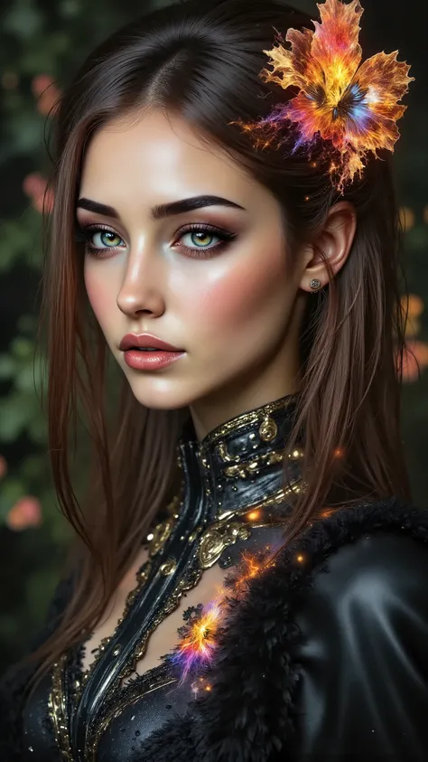 Ultra-realistic (photorealistic Realism) , "UHD, Hyper high resolution" - "(Hyper quality, intricately ultra-detailed digital art)" (Key Directive: - ("The priority is the anatomical accuracy and texture of the materials" - "Ultra-sharp human eyes with bi...