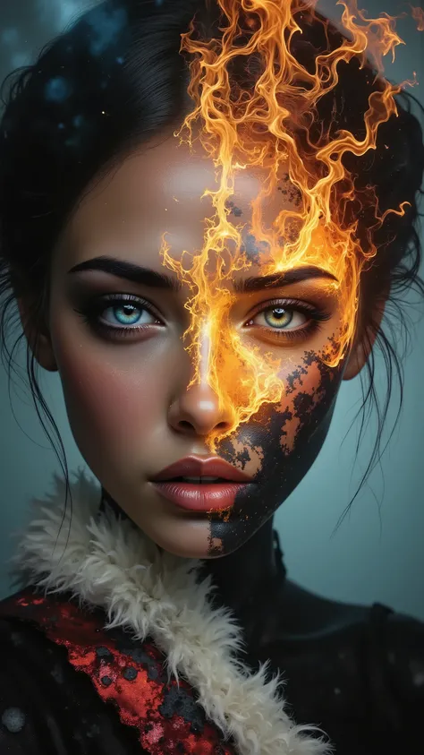 Ultra-realistic (photorealistic Realism) , "UHD, Hyper high resolution" - "(Hyper quality, intricately ultra-detailed digital art)" (Key Directive: - ("The priority is the anatomical accuracy and texture of the materials" - "Ultra-sharp human eyes with bi...