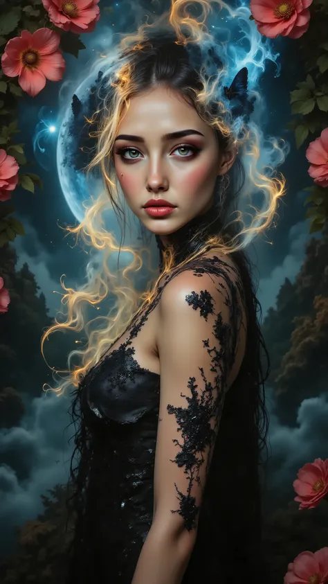 Ultra-realistic (photorealistic Realism) , "UHD, Hyper high resolution" - "(Hyper quality, intricately ultra-detailed digital art)" (Key Directive: - ("The priority is the anatomical accuracy and texture of the materials" - "Ultra-sharp human eyes with bi...