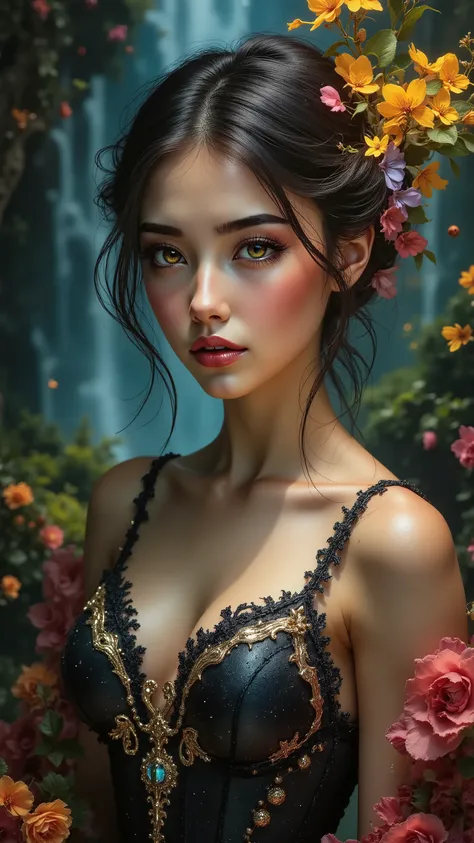 Ultra-realistic (photorealistic Realism) , "UHD, Hyper high resolution" - "(Hyper quality, intricately ultra-detailed digital art)" (Key Directive: - ("The priority is the anatomical accuracy and texture of the materials" - "Ultra-sharp human eyes with bi...