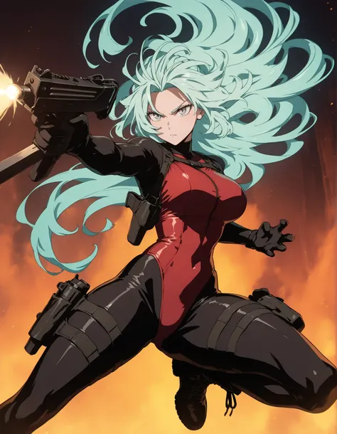 A masterpiece with highly detailed features, showcasing the best quality in 8K resolution. The focal point is a solo adult female with striking grey eyes and a beautifully detailed face. She has perfect hands with complete fingers, exhibiting flawless anat...