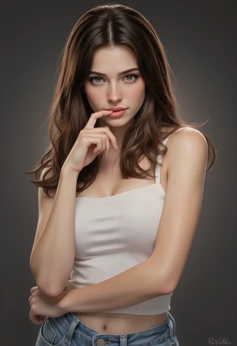 masterpiece、Highest Quality、Super Detailed、Newest、4K、Highly Detailed and Dramatic Digital Art、動態角度Highly Detailed and Dramatic Digital Art,Characteristics of one girl,pretty face of a 22-year-old girl、 clean skin 、 shiny hair 、green eyes、Makeup、head、Dutch ...