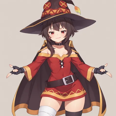 masterpiece, ultra-HD, impressionism, high detail, best quality, very aesthetic, 8K, best quality, beautiful, ultra-high resolution, 32K UHD, sharp focus, 1girl, solo, Megumin-Liver020, short brown hair, middle bangs, long locks, red eyes, eyelashes, pink ...