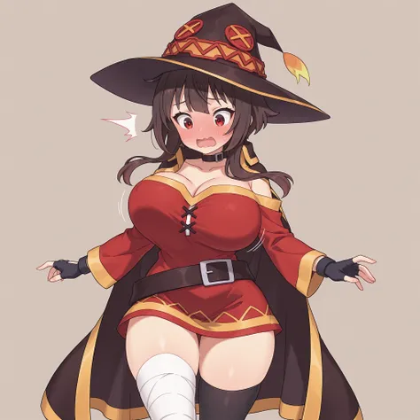 masterpiece, ultra-HD, impressionism, high detail, best quality, very aesthetic, 8K, best quality, beautiful, ultra-high resolution, 32K UHD, sharp focus, 1girl, solo, Megumin-Liver020, short brown hair, middle bangs, long locks, red eyes, eyelashes, pink ...