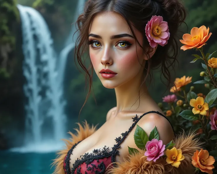 Ultra-realistic (photorealistic Realism) , "UHD, Hyper high resolution" - "(Hyper quality, intricately ultra-detailed digital art)" (Key Directive: - ("The priority is the anatomical accuracy and texture of the materials" - "Ultra-sharp human eyes with bi...