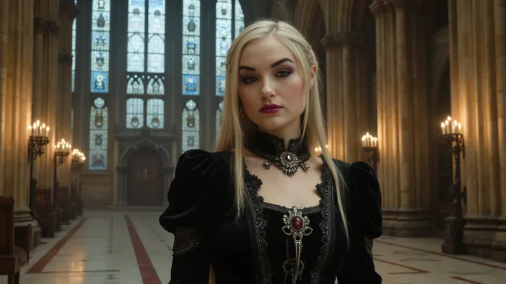 16k, dslr, cinematic, hyper realistic, Palmer Style composition, dramatic Brom dark gothic atmosphere with Luis Royo sensual intensity. Countess at twenty-eight years, porcelain pale skin with aristocratic perfection, tall elegant frame with regal bearing,...