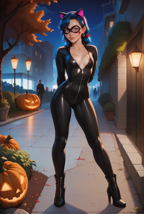 score_9, score_8_up, score_7_up, realistic lighting,  silhouetted, 
1girl, miraclady, 1girl, solo, blue hair, low twin tails, medium hair, blue eyes, hair ribbon, domino mask, earring, big ass, black mask, domino mask,small breasts, small pupils, naive loo...