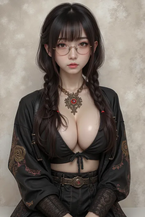 ( Highest Quality, best illustrations,high image quality:1.2), (Horror Fantasy:1.5), (ink and watercolor:1.5),(Ominous Scenery :1.5),(A lot of dust rises:1.5),( Dirt Track :1.5),(wonderful:1.5),(masterpiece:1.5), (Powerful figures:1.1、Big Breasts:1....